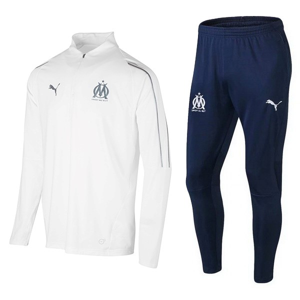 Trainingsanzug Marseille 2018-19 Weiß Blau Fussballtrikots Günstig
